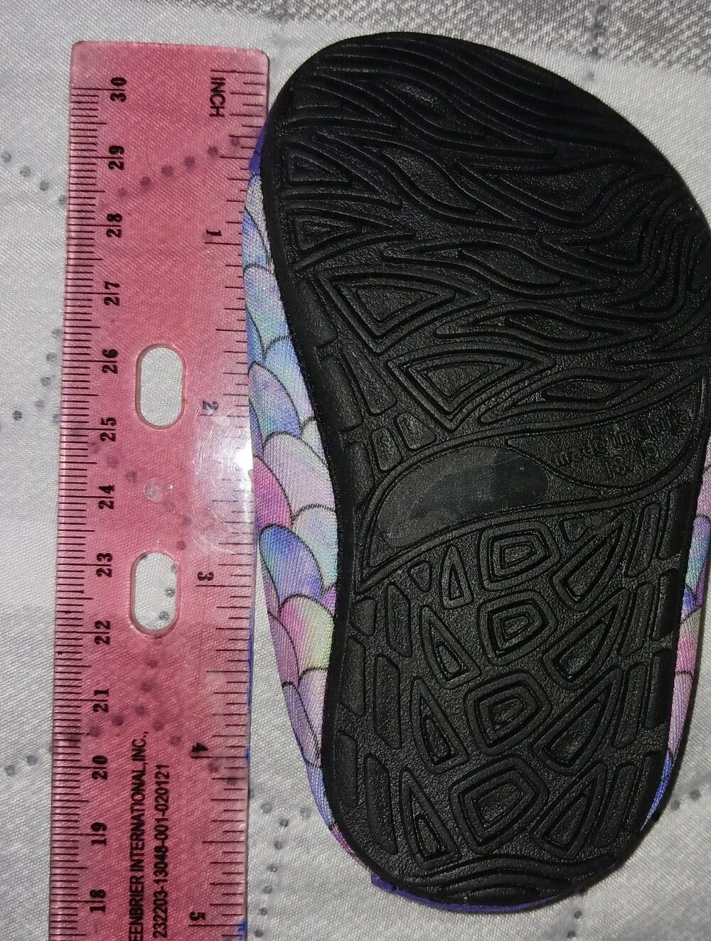 Baby Water Shoes Blue Rainbow Mermaid Print Size 18/19 , 4-3/4in Long NWT